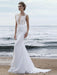 Elegant Appliques Lace Mermaid Wedding Dresses - White / Floor Length - wedding dresses
