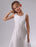 Elegant Crew Neck White Flower Girl Dress Applique Satin Long Dress 
