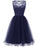 Elegant Embroidery Lace Dresses For Women - Navy Blue / S - lace dresses