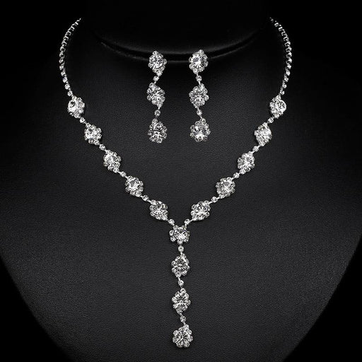 Elegant Geometric Crystal Wedding Jewelry Sets | Bridelily - jewelry sets