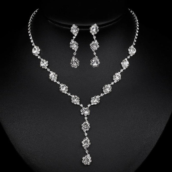 Elegant Geometric Crystal Wedding Jewelry Sets | Bridelily - jewelry sets
