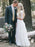 Elegant Half Sleeves V-neck Lace Boho Wedding Dress - wedding dresses