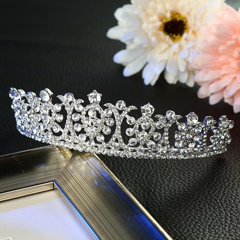 Elegant Jewelry Crystal Handmade Tiaras | Bridelily - Silver - tiaras