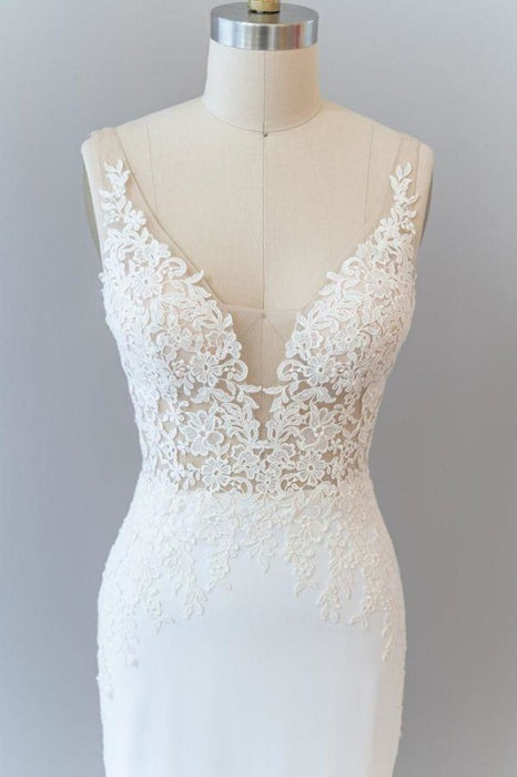 Elegant Lace Floor Length Mermaid Wedding Dress - Wedding Dresses