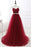 Elegant Lace-up Strapless Sweetheart Tulle Red Prom Dress - As Picture / US 2 - Prom Dress