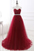 Elegant Lace-up Strapless Sweetheart Tulle Red Prom Dress - As Picture / US 2 - Prom Dress
