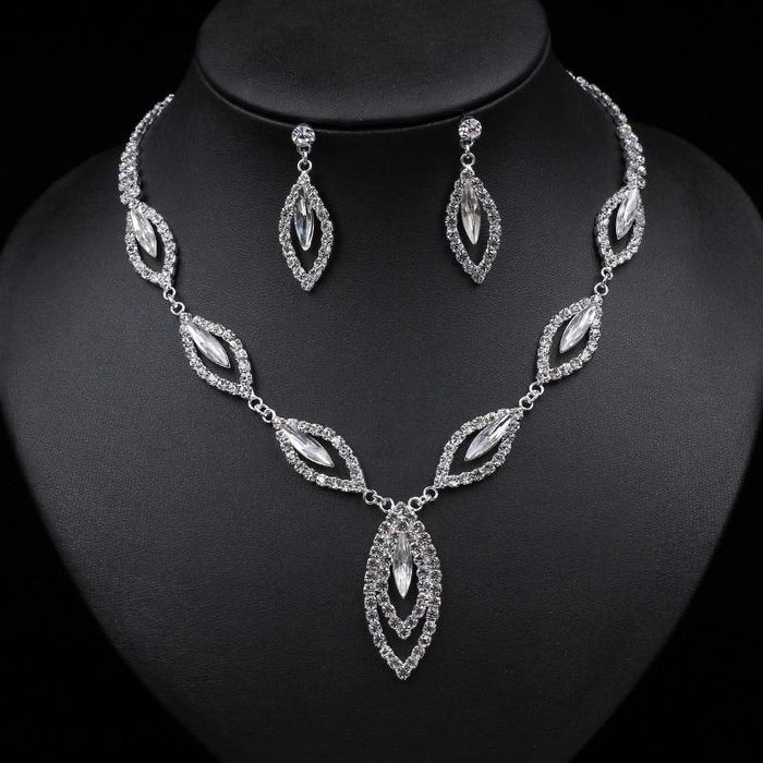 Elegant Leaf Design Necklace Earrings Jewelry Sets | Bridelily - jewelry sets