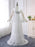 Elegant Long Sleeves V-Neck Tulle Wedding Dresses - White / Floor Length - wedding dresses
