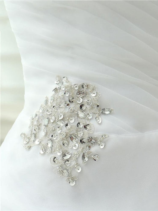 Elegant Off-the-Shoulder Crystal Tulle Wedding Dresses - wedding dresses
