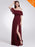 Elegant One Shoulder Chiffon A-line Ruffles Bridesmaid Dresses - EP07171-Burgundy / 4 / United States - bridesmaid dresses