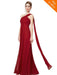 Elegant One Shoulder Ruffles Ankle-Length Evening Dresses - Burgundy / 6 / United States - evening dresses