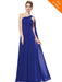 Elegant One Shoulder Ruffles Ankle-Length Evening Dresses - Sapphire blue / 6 / United States - evening dresses