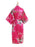 Elegant Print Flower Bride Bridesmaid Robes | Bridelily - dark red / One Size - robes