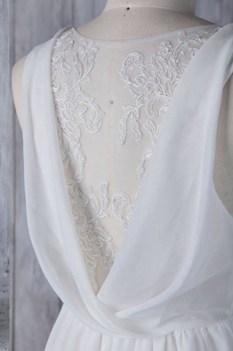 Elegant Ruffle Chiffon A-line Wedding Dress - Wedding Dresses