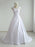 Elegant Square Lace-up Beaded A-line Wedding Dresses - White / Floor Length - wedding dresses