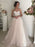 Elegant Sweethart Sleeeveless A-Line Tulle Wedding Dresses - Pink / Floor Length - wedding dresses