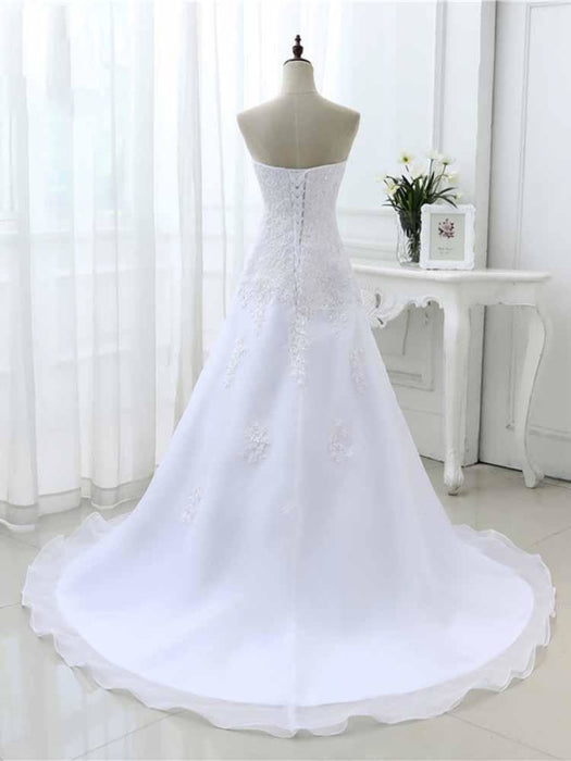 Elegant Sweetheart Lace-Up Mermaid A-Line Wedding Dresses - wedding dresses