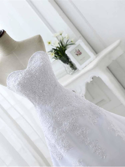 Elegant Sweetheart Lace-Up Mermaid A-Line Wedding Dresses - wedding dresses