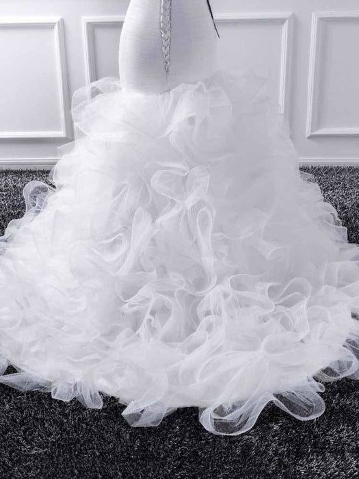 Elegant sweetheart Mermaid Tulle Wedding Dresses - wedding dresses