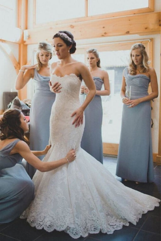 Elegant Trumpet/Mermaid Sweep Train Ivory Sleeveless Wedding Dress - Wedding Dresses