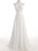 Elegant V Neck Lace Chiffon A-Line Wedding Dresses - White / Floor Length - wedding dresses