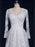 Elegant V-Neck Long Sleeves Covered Button Lace Wedding Dresses - wedding dresses