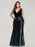 Elegant V-Neck Sequined Mermaid Party Dresses - Dark Navy / 4 / United States - evening dresses