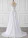 Elegant V-Neck Sleeveless Covered Button Ruffles Wedding Dresses - wedding dresses