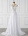 Elegant V-Neck Sleeveless Covered Button Ruffles Wedding Dresses - White / Floor Length - wedding dresses