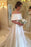 Elegant White Satin Off Shoulder Wedding Dresses, Off Shoulder White Satin Long Prom Dresses, White Formal Evening Dresses