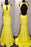 Elegant Yellow Scoop Open Back Sweep Train Mermaid Prom Gown Formal Dresses - Prom Dresses