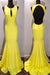 Elegant Yellow Scoop Open Back Sweep Train Mermaid Prom Gown Formal Dresses - Prom Dresses