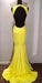 Elegant Yellow Scoop Open Back Sweep Train Mermaid Prom Gown Formal Dresses - Prom Dresses