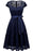 Embroidery Lace Dress short Sleeve Casual Evening - navy blue dress / S - lace dresses