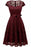 Embroidery Lace Dress short Sleeve Casual Evening - burgundy dress / S - lace dresses