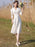 Eric White Evening Dress A-Line Designed Neckline Stretch Crepe Tea-Length Social Party Dresses
