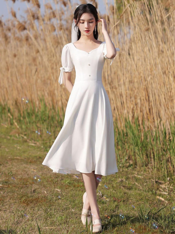 Eric White Evening Dress A-Line Square Neck Half Sleeves Zipper Stretc Bridelily Eric White Evening Dress A-Line Square Neck Half Sleeves Zipper Stretc Bridelily