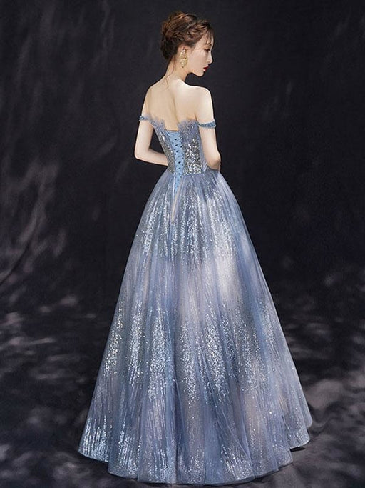 Evening Dress 2021 Constellation Dress Princess Silhouette Bateau Neck Floor Length Sequined Sleeveless Formal Dinner Evening Dresses