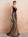 Evening Dress 2021 Mermaid Black Beaded Sleeveless V Neck Formal Party Dresses With Train(APP ExclusivePrice  $204.99)