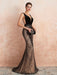 Evening Dress 2021 Mermaid Black Beaded Sleeveless V Neck Formal Party Dresses With Train(APP ExclusivePrice  $204.99)