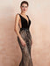 Evening Dress 2021 Mermaid Black Beaded Sleeveless V Neck Formal Party Dresses With Train(APP ExclusivePrice  $204.99)