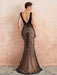 Evening Dress 2021 Mermaid Black Beaded Sleeveless V Neck Formal Party Dresses With Train(APP ExclusivePrice  $204.99)