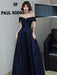 Evening Dress A-Line Bateau Neck Floor-Length Short Sleeves Lace-up Pleated Satin Fabric Prom Dress