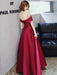 Evening Dress A-Line Bateau Neck Matte Satin Floor-Length Pleated Formal Party Dresses
