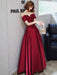 Evening Dress A-Line Bateau Neck Matte Satin Floor-Length Pleated Formal Party Dresses