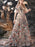 Evening Dress A-Line Jewel Neck Lace With Train Lace Social Party Dresses