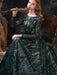 Evening Dress A-Line Jewel Neck With Train Long Sleeves Zipper Lace Lace Formal Party Dresses(APP ExclusivePrice  $199.99)