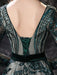 Evening Dress A-Line Jewel Neck With Train Long Sleeves Zipper Lace Lace Formal Party Dresses(APP ExclusivePrice  $199.99)