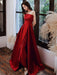 Evening Dress A-Line Strapless Satin Fabric Floor-Length Pleated Social Prom Dress