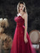 Evening Dress A-Line Sweetheart Neck Lace Floor-Length Sleeveless Party Dresses Burgundy Pageant Dress